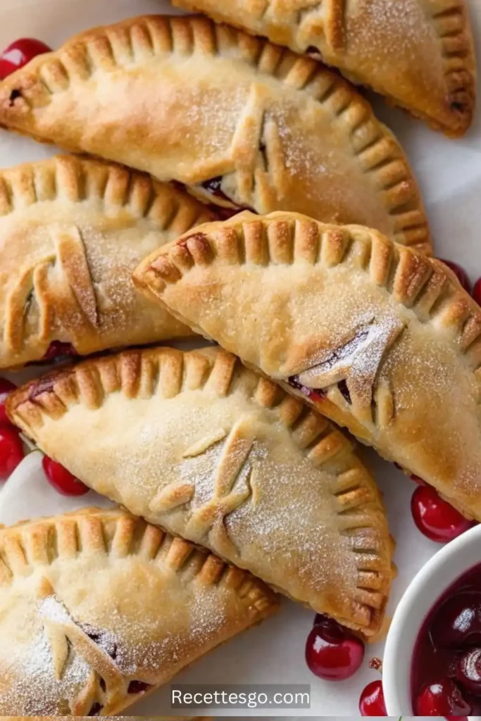 Golden Brown Cherry Hand Pies with Flaky Crust and Sweet Cherry Filling