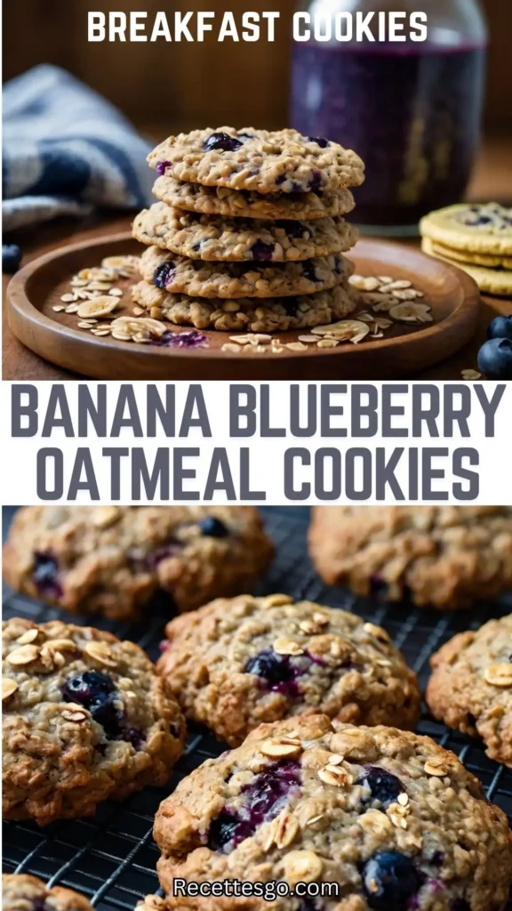 Banana Blueberry Oatmeal Breakfast Cookies Recipe