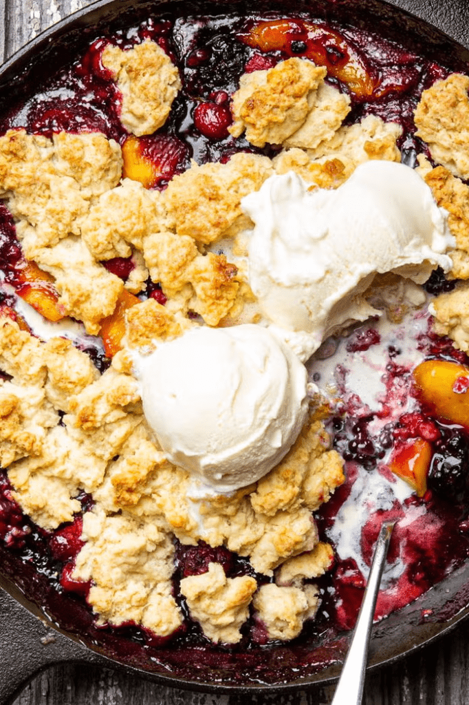 Campfire Berry-Peach Cobbler
