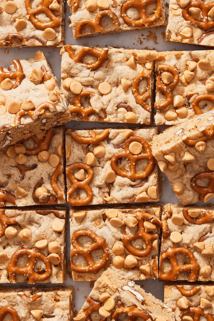 Peanut Butter Pretzel Butterscotch Blondies