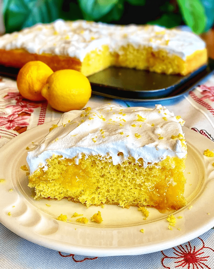 5-Ingredient Lemon Cheesecake Poke Cake