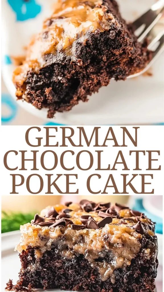 German Chocolate Poke Cake