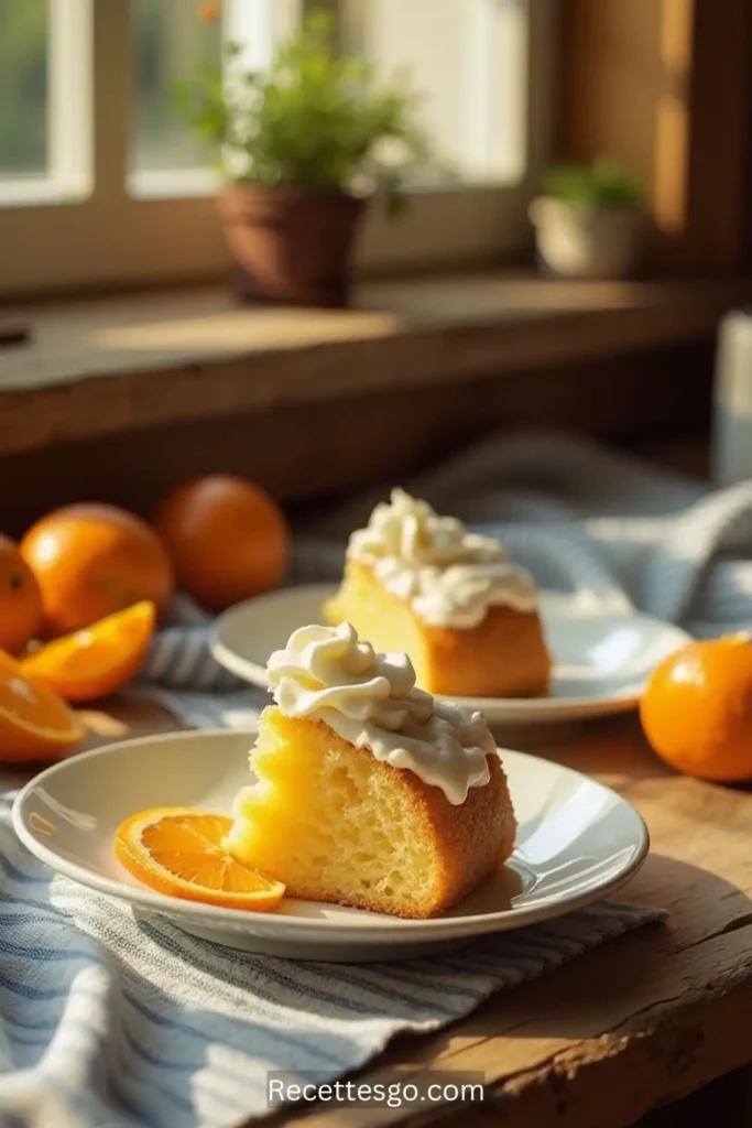 Mandarin Orange Cake with vibrant orange slices