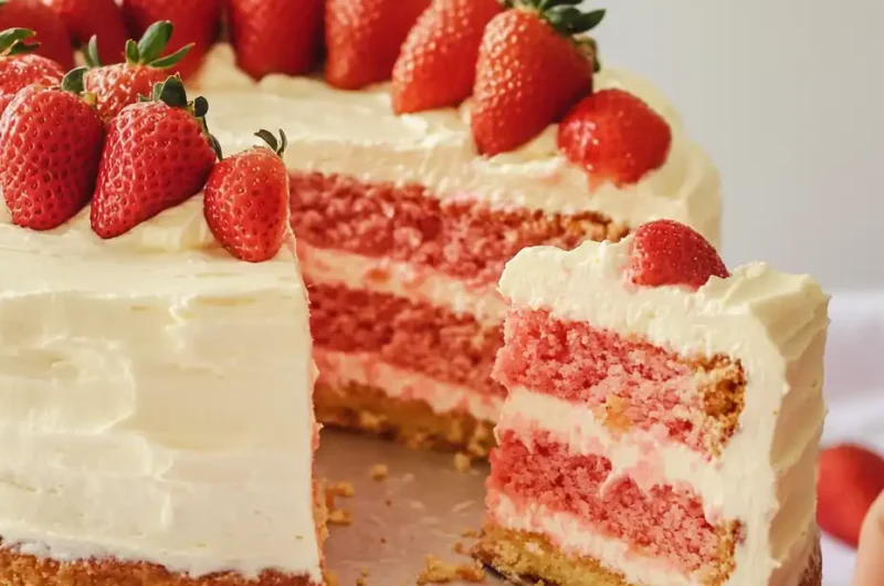 Strawberry Cheesecake Cake Recipe