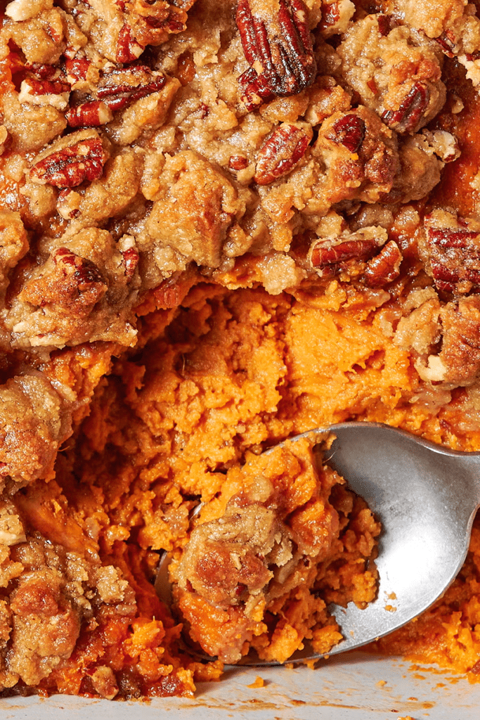 Sweet Potato Casserole with Pecan Topping