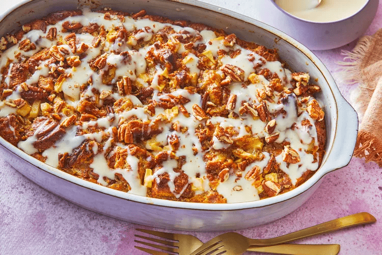 9. Pecan Spinwheel Bread Pudding