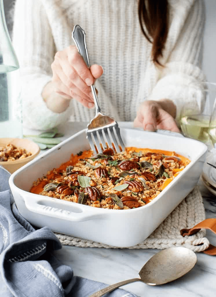 Sweet Potato Casserole with Pecan Crumble