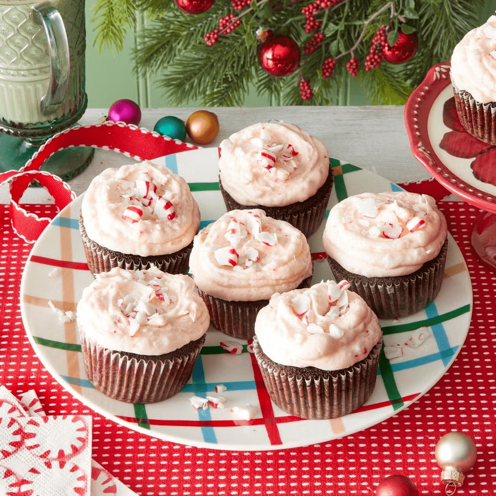Chocolate Cupcakes with Peppermint Frosting