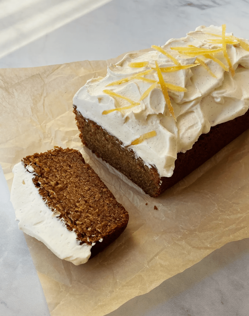 11. Gingerbread Loaf with Cream Cheese Frosting