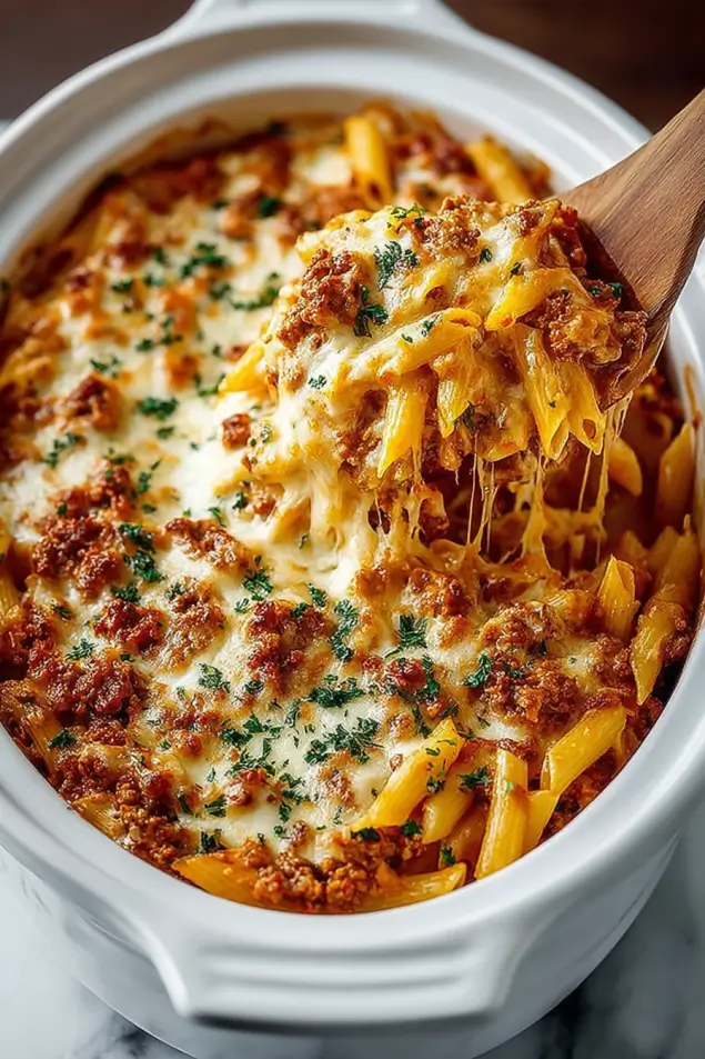 Easy Slow Cooker Baked Ziti Recipe | Family Comfort Food