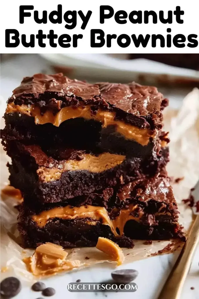 Fudgy Peanut Butter Brownies | Easy Chocolate Dessert Recipe