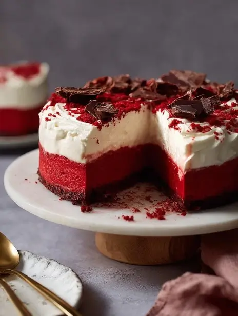 asy Red Velvet Cheesecake with Crust | No-Bake Dessert Recipe
