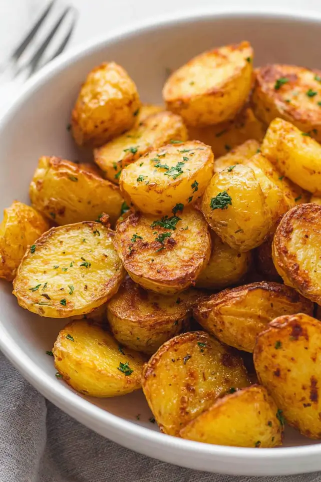 Crispy Air-Fryer Roast Potatoes with Garlic & Sage