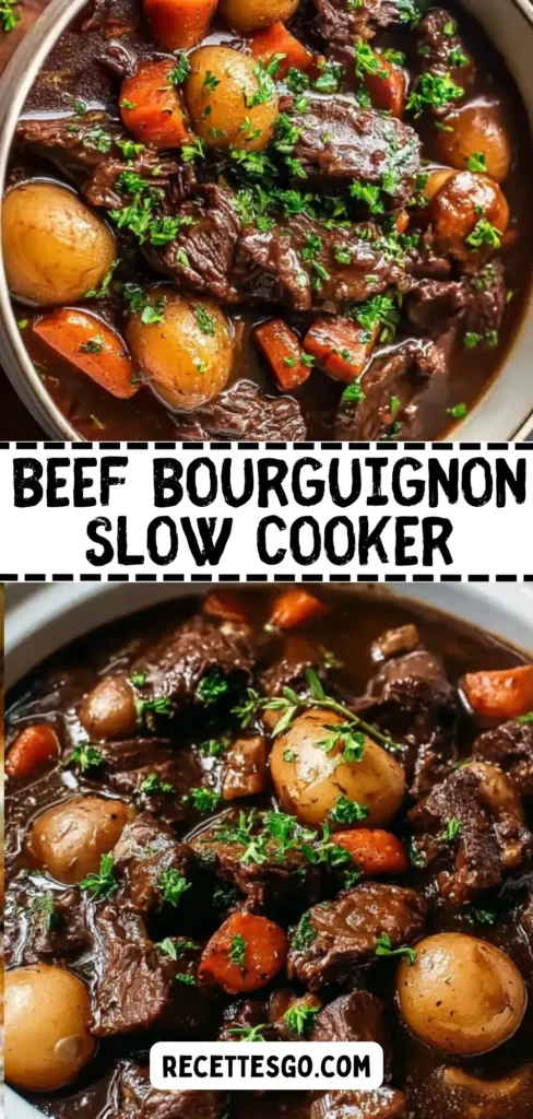 Beef Bourguignon Slow Cooker Recipe (Easy French Comfort Food)