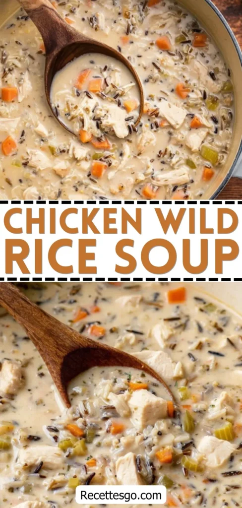 This is the only chicken wild rice soup recipe you’ll ever need for soup season. Thick, velvety, and packed with tender chicken and nutty wild rice. Perfect for a cozy Sunday supper or a winter weeknight dinner. #chickensoup #wildricesoup #comfortfood #winterrecipes #souprecipes