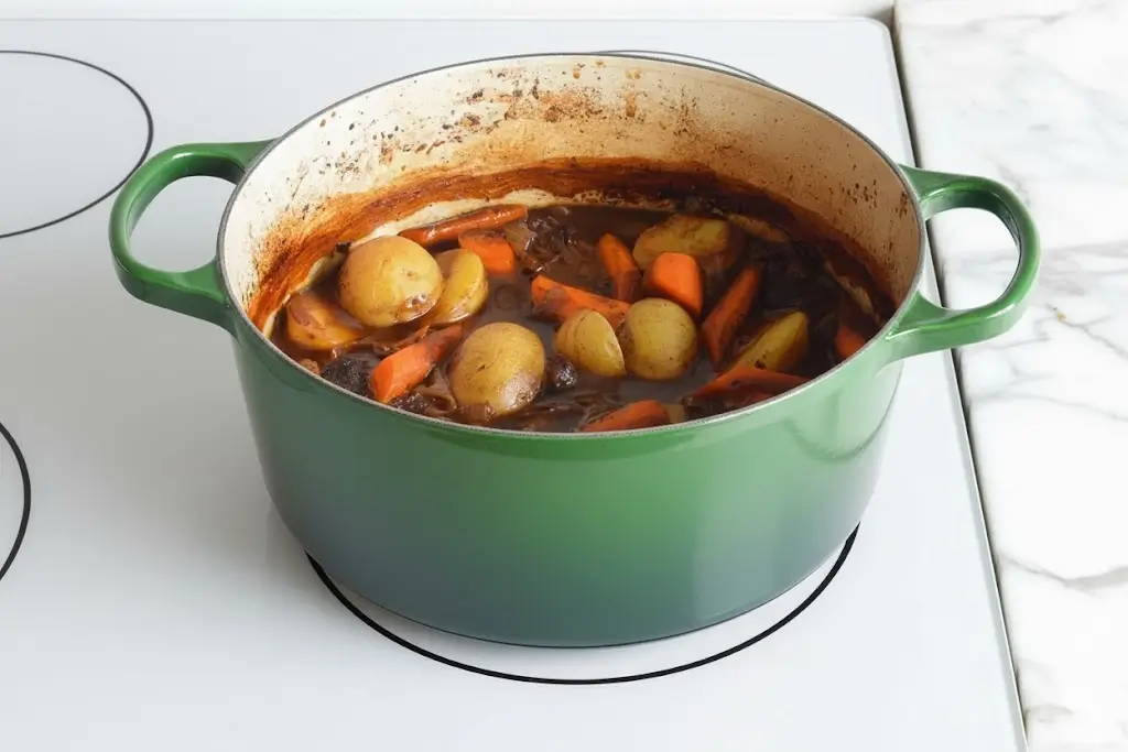 Red Wine Braised Beef Stew Recipe with Carrots & Potatoes
