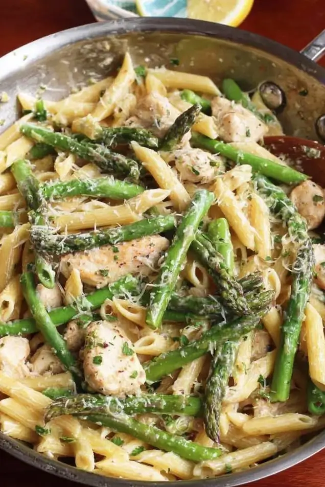 This chicken asparagus pasta recipe is the perfect quick and comforting meal! Made with tender chicken, fresh asparagus, and a creamy sauce, this dish is one of the best chicken and asparagus pasta recipes for busy weeknights. Try this delicious lemon asparagus chicken pasta for a fresh spring or summer dinner. If you’re wondering how to make chicken and asparagus pasta, this easy recipe is a must-save!