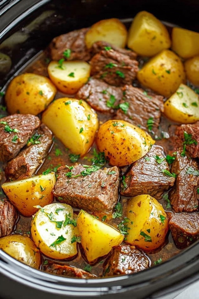 Crockpot Steak and Potatoes (Easy Comfort Food Dinner Recipe)