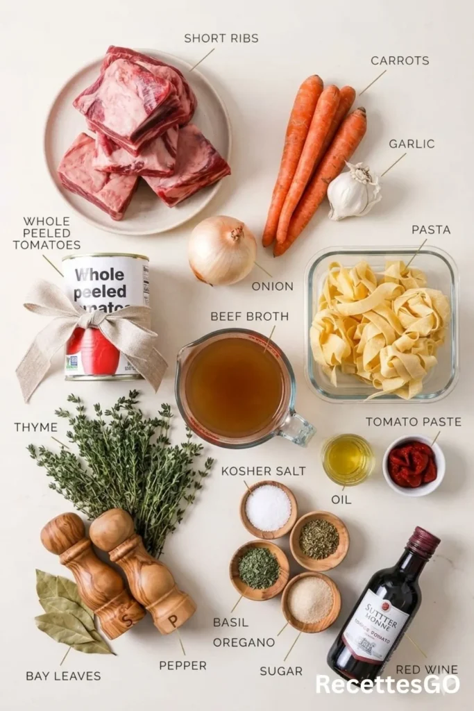 Fall in love with this easy braised short rib ragu recipe. Slow-cooked beef short rib ragu is full of flavor, perfect for short rib ragu with pappardelle. Ideal for seasonal gatherings, cozy dinners, and impressing guests with a gourmet touch.