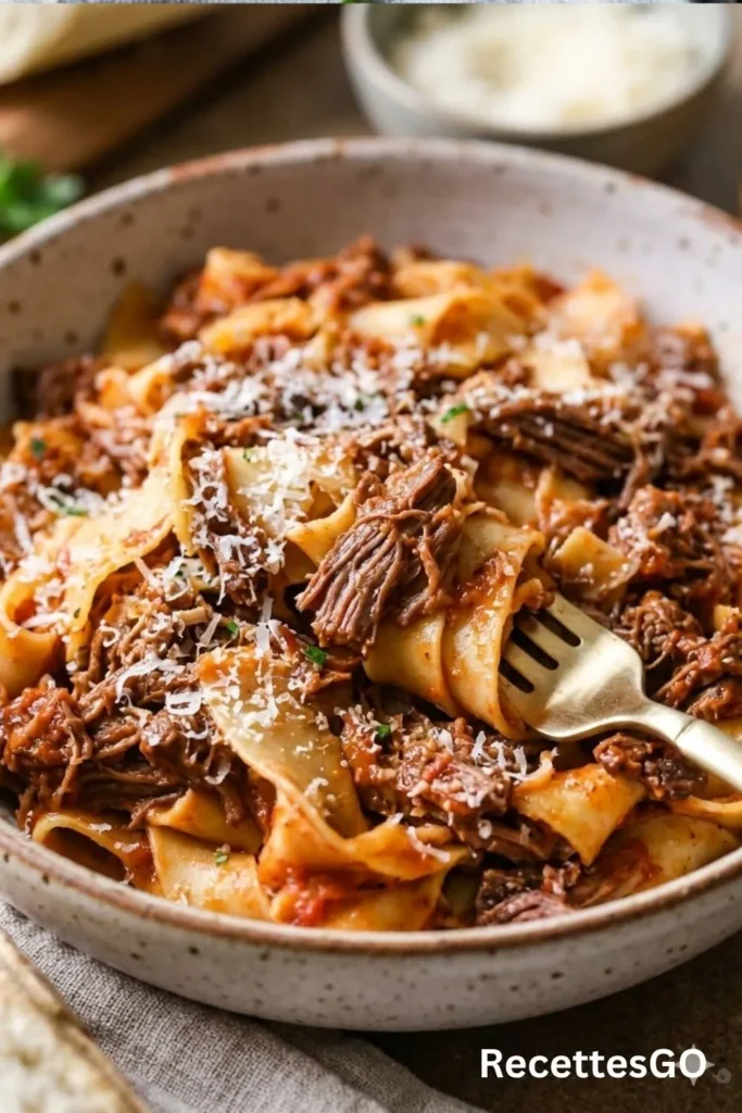 Warm up with this rich and flavorful short rib ragu recipe! Perfectly tender beef, slow-cooked in a savory sauce. Try this beef short rib ragu over pasta for a hearty winter meal. Pair it with braised short rib ragu and short rib ragu with pappardelle for comfort food perfection.