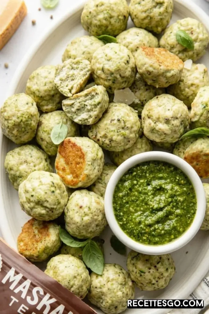 Looking for a quick and flavorful pesto meatballs recipe? These juicy chicken pesto meatballs are packed with fresh herbs and cheesy goodness. Perfect for busy weeknights, meal prep, or cozy fall dinners. If you love pesto and meatballs, this easy recipe is a must-try! Also works great with turkey pesto meatballs for a lighter option.