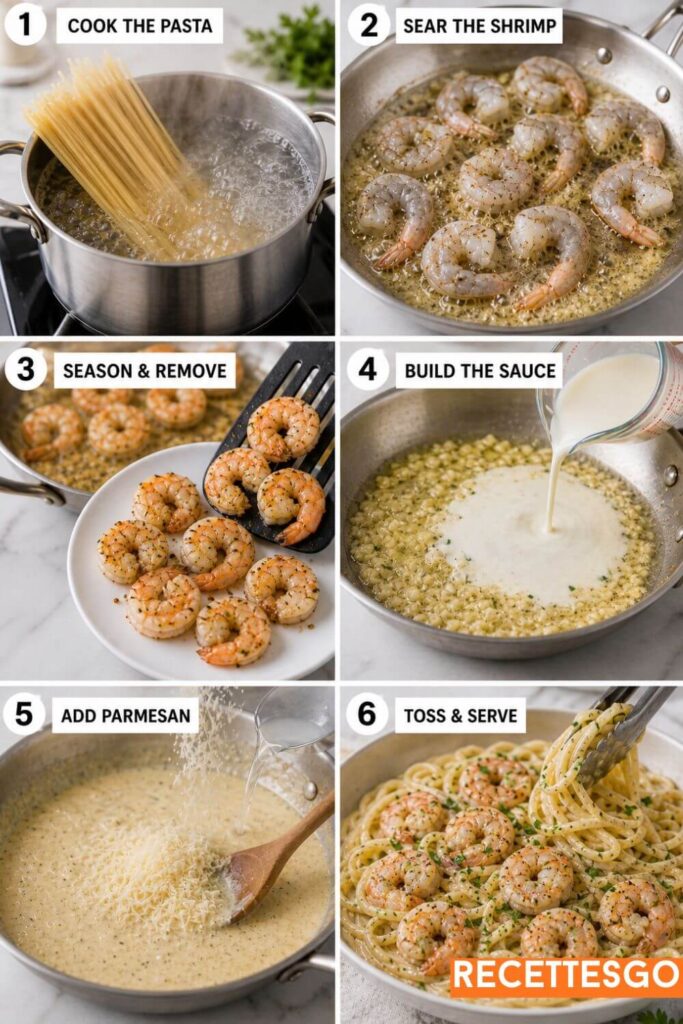 This Garlic Shrimp Pasta Recipe is a light, fresh pasta dish with bold garlic flavor, ideal for warm-weather meals and easy entertaining.
