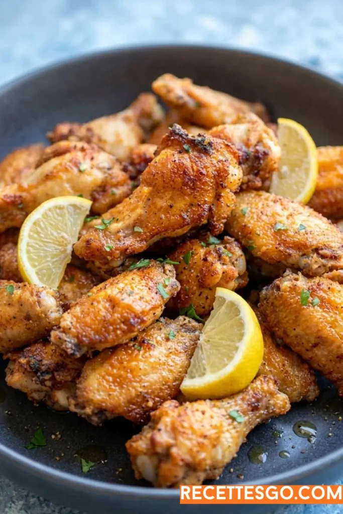Skip the takeout! These lemon pepper chicken wings are baked until extra crispy and finished with a simple lemon butter glaze.