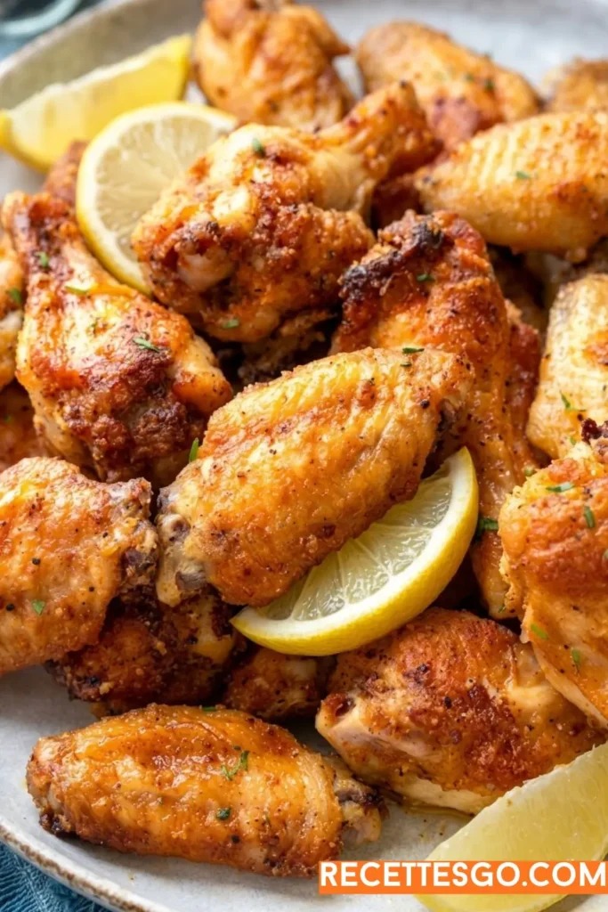 These lemon pepper wings are golden, crispy, and packed with bold flavor — no fryer needed. The perfect game day appetizer!