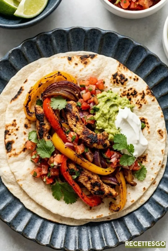 No skillet, no fuss — just sheet pan chicken fajitas that come out perfectly every time. Thinly sliced chicken thighs and colorful bell peppers roasted until caramelized and tender. One of the easiest healthy chicken dinner ideas you'll make all year.