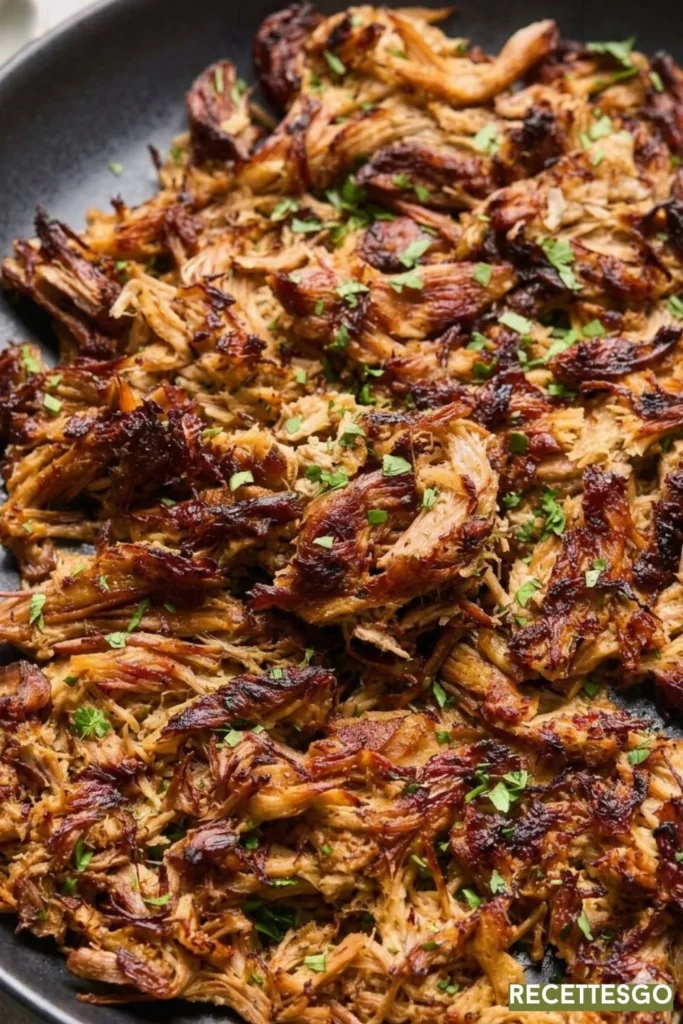 These slow cooker carnitas come out tender, juicy, and crispy every time. Pork shoulder slow-cooked in orange juice and spices, then broiled for golden edges. Perfect for taco night, burrito bowls, or weeknight meal prep. Save this for an easy crockpot dinner the whole family will love.
